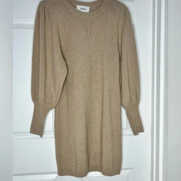 NWT BA&SH Nancy Puffed Sleeve Mini Sweater Dress - Picture 7 of 13